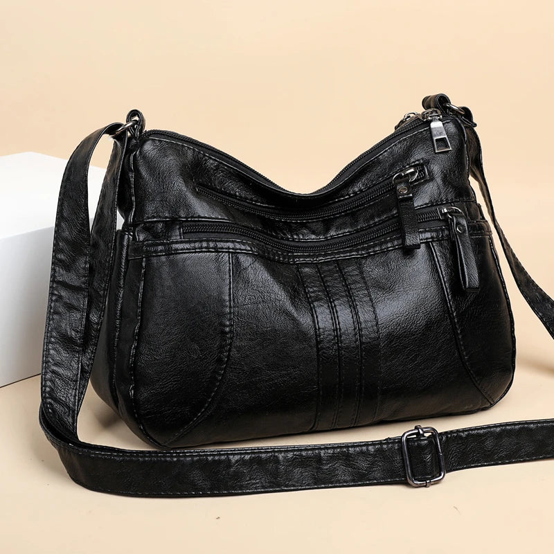 Soft Shoulder Bags for Women Zipper Purses Crossbody Bag