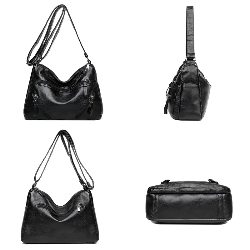 Soft Shoulder Bags for Women Zipper Purses Crossbody Bag