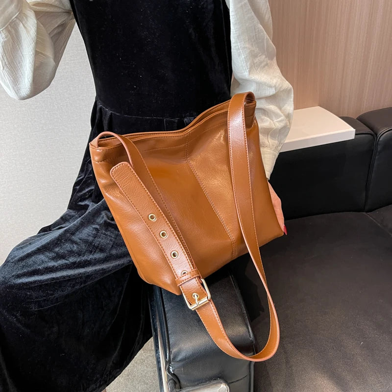 Soft Shoulder Side Bag for Women Spring Zipper Tote Bags