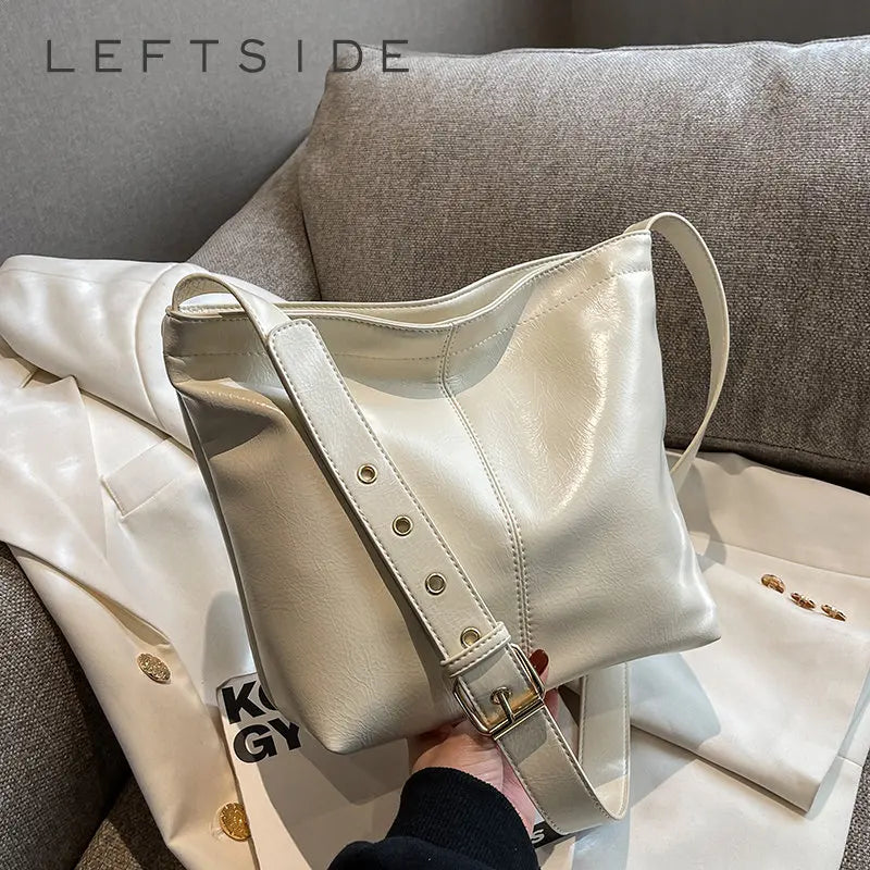 Soft Shoulder Side Bag for Women Spring Zipper Tote Bags