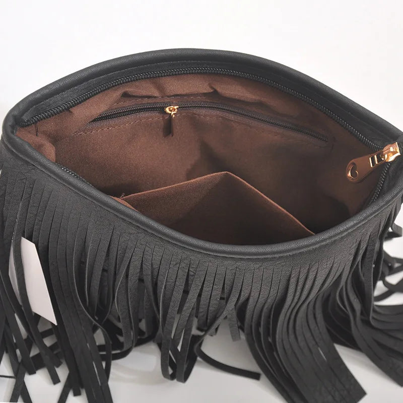 Tassel Crossbody Bag for Women Mini Shoulder Bag
