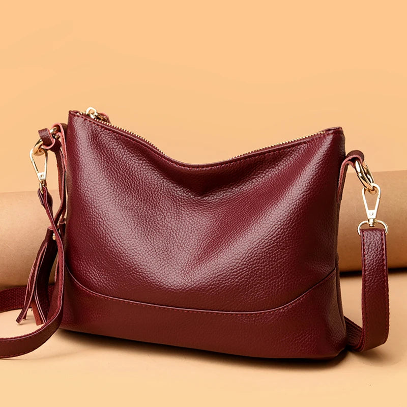 Tassel Leather Crossbody Bags for Women High Ladies Hand Bags