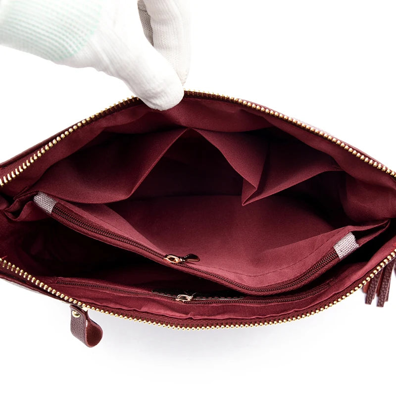 Tassel Leather Crossbody Bags for Women High Quality Ladies Handbag