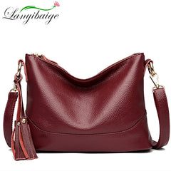 Tassel Leather Crossbody Bags for Women High Quality Ladies Handbag