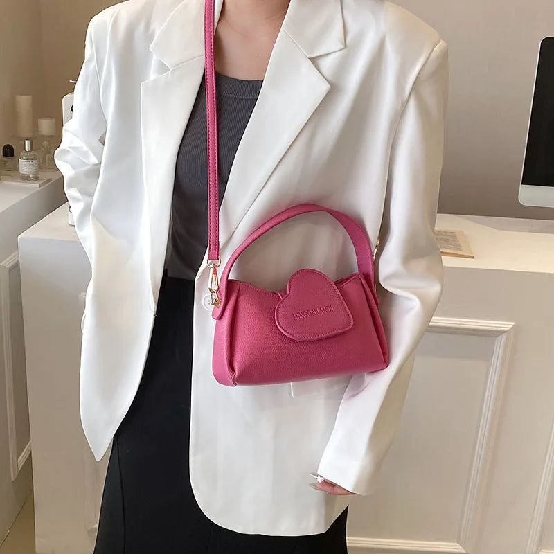 Heart Handbag Purse Lady Soft Top Handle Crossbody Bag For Women