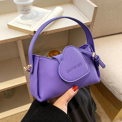 Heart Handbag Purse Lady Soft Top Handle Crossbody Bag For Women
