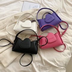 Heart Handbag Purse Lady Soft Top Handle Crossbody Bag For Women
