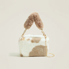 Soft Velvet Chain Plush Women Handbags Messenger Bag Waist Pack