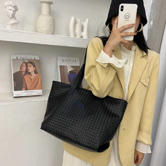 Soft Weave Handbag Women Large Capacity Handbags High Woven Shoulder Bag