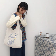 Soft Women Shopping Bag Large Capacity Shoulder Tote Bag