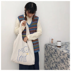 Soft Women Shopping Bag Large Capacity Shoulder Tote Bag