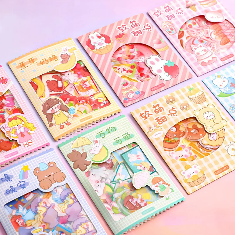 Girl Heart Decoration Stickers, Small Stickers for Soft Bags