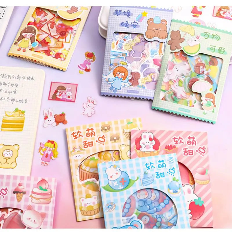 Girl Heart Decoration Stickers, Small Stickers for Soft Bags
