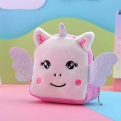 Plush Unicorn Coin Purse Zipper Wallet for Girls