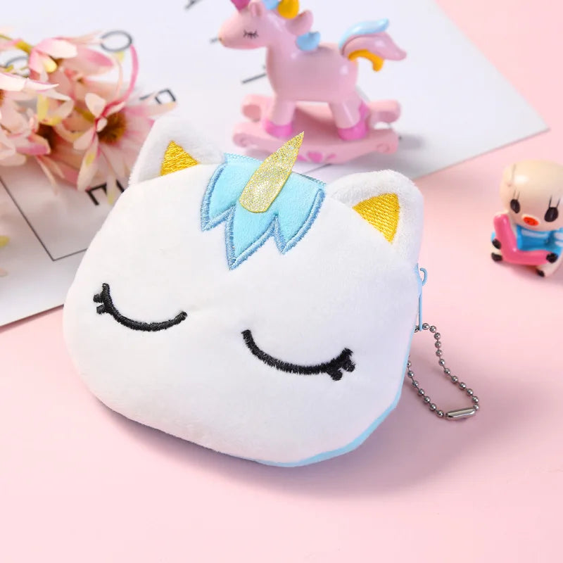 Plush Cartoon Women's Coin Purse Animal Zipper Girl Coin Purse