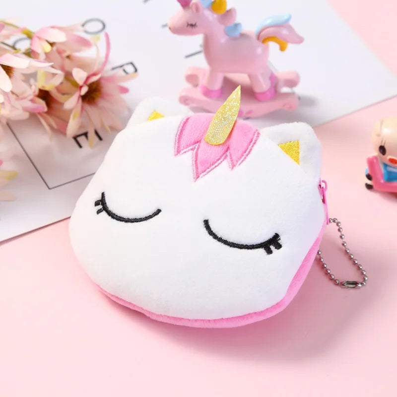 Plush Cartoon Women's Coin Purse Animal Zipper Girl Coin Purse