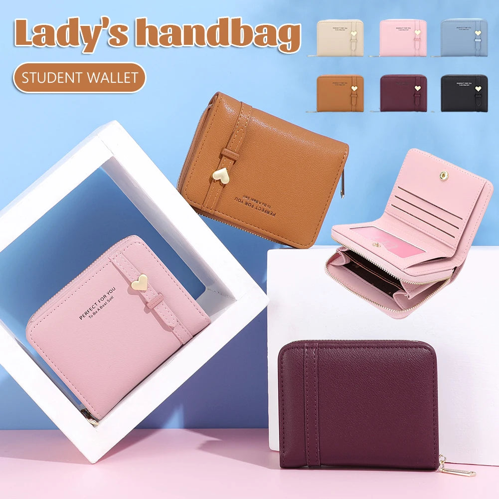 PU Leather Handheld Bag Girls Durable Coin Purses Shopping Keychain Coin Bag