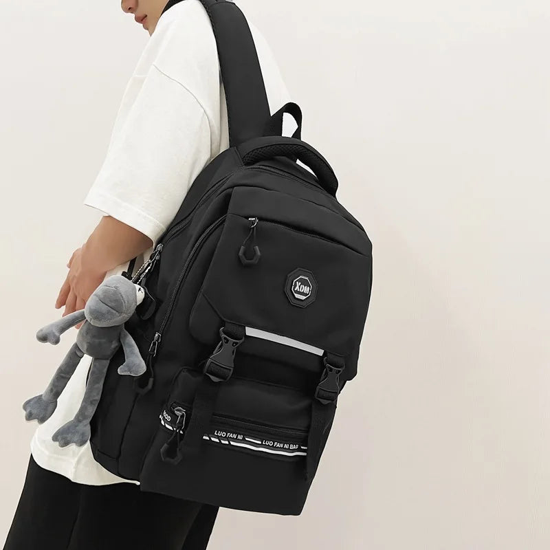 Solid Backpack for Women Outdoor Travel Schoolbags Girls Large Capacity