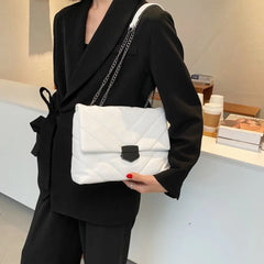 Casual Chain Crossbody Bag Women Shoulder Bag PU Leather Messenger