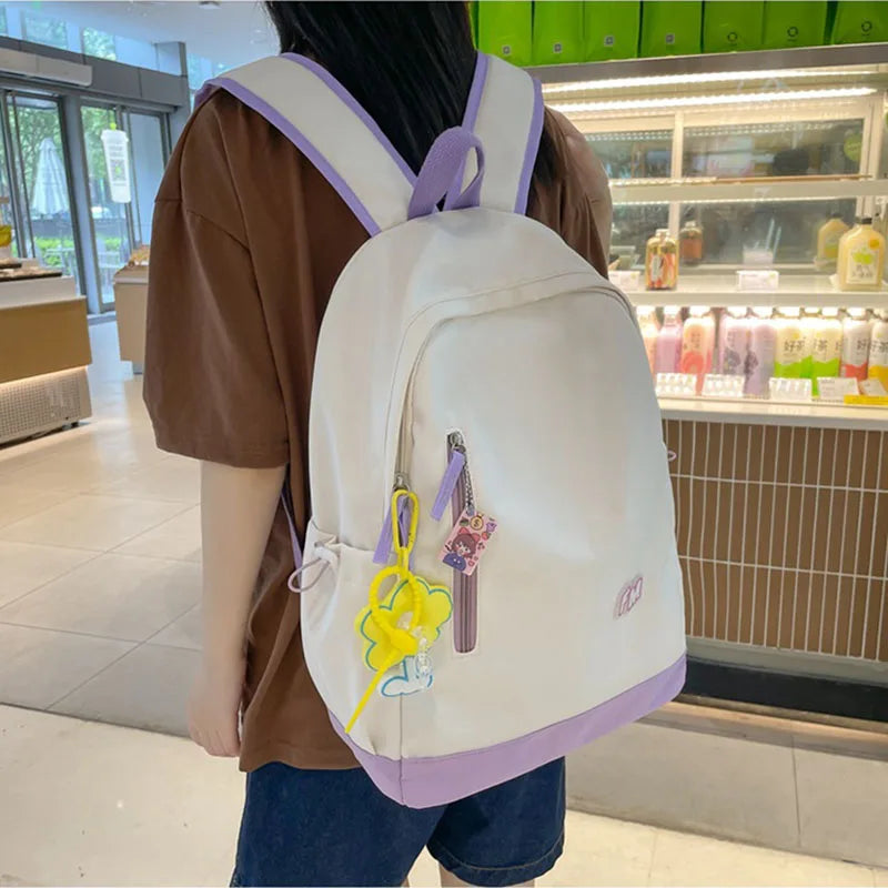 Nylon Anti-Theft Backpack for Teen Girls School Bag