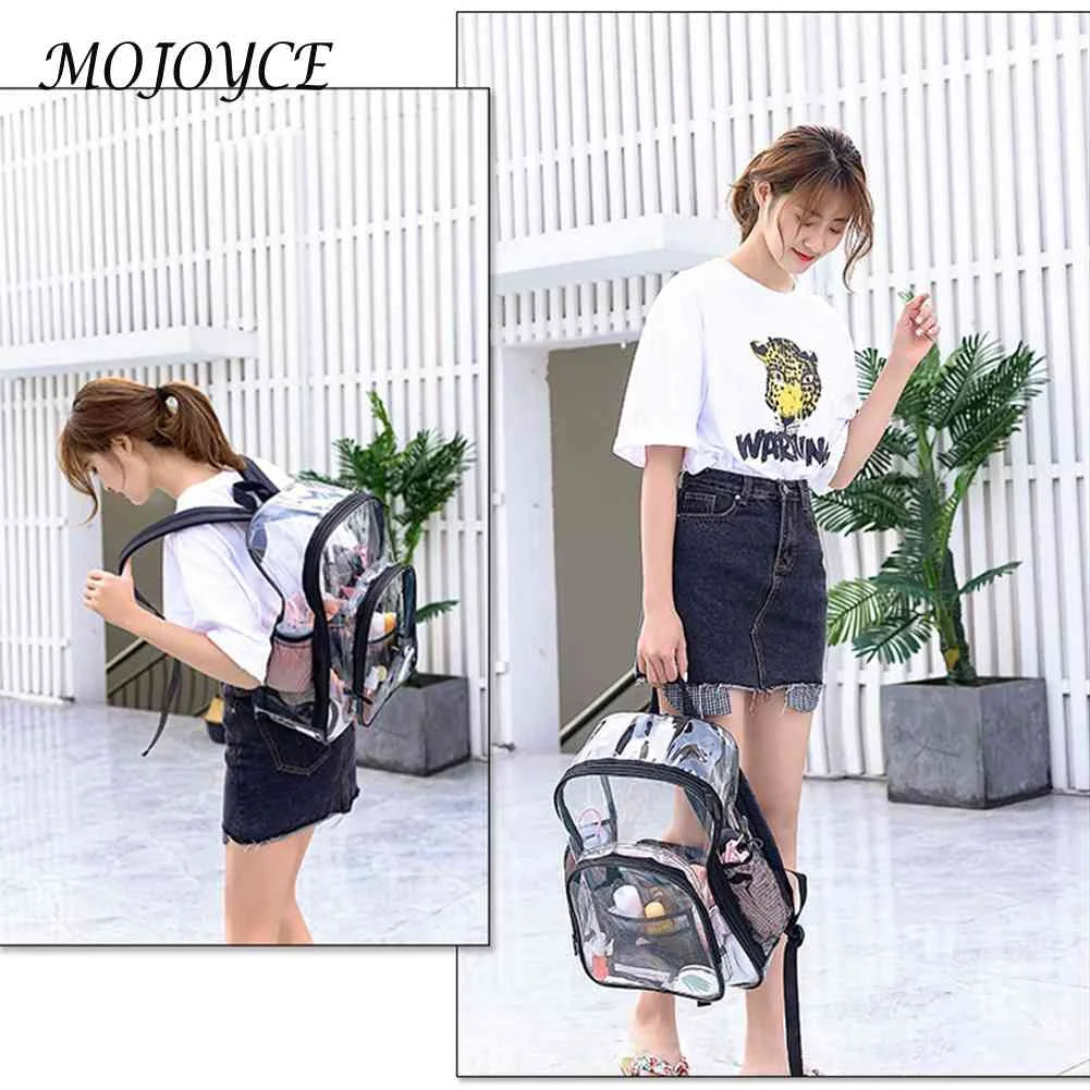 Large Capacity PVC Backpack for Girls Daily Travel Shopping