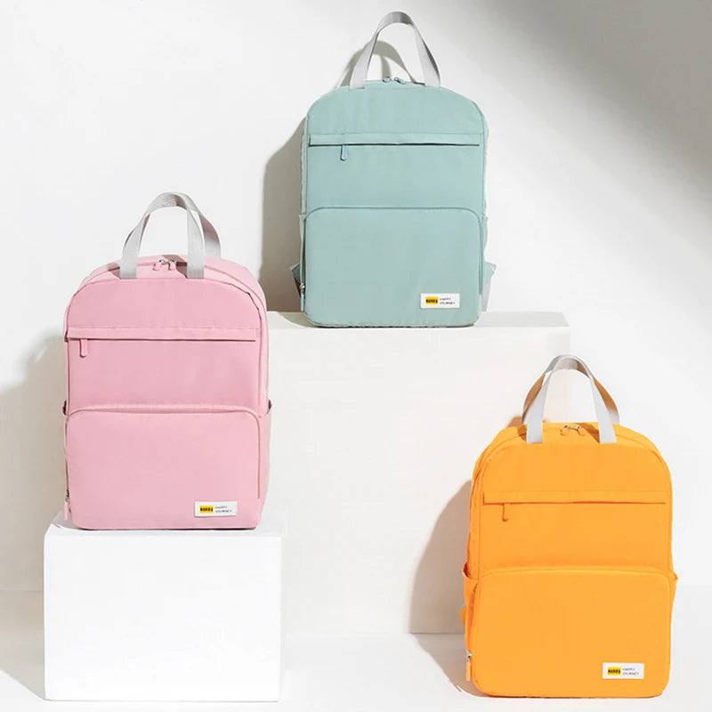 Solid Waterproof Travel Storage Bag Foldable Hangbag Ladies Backpack