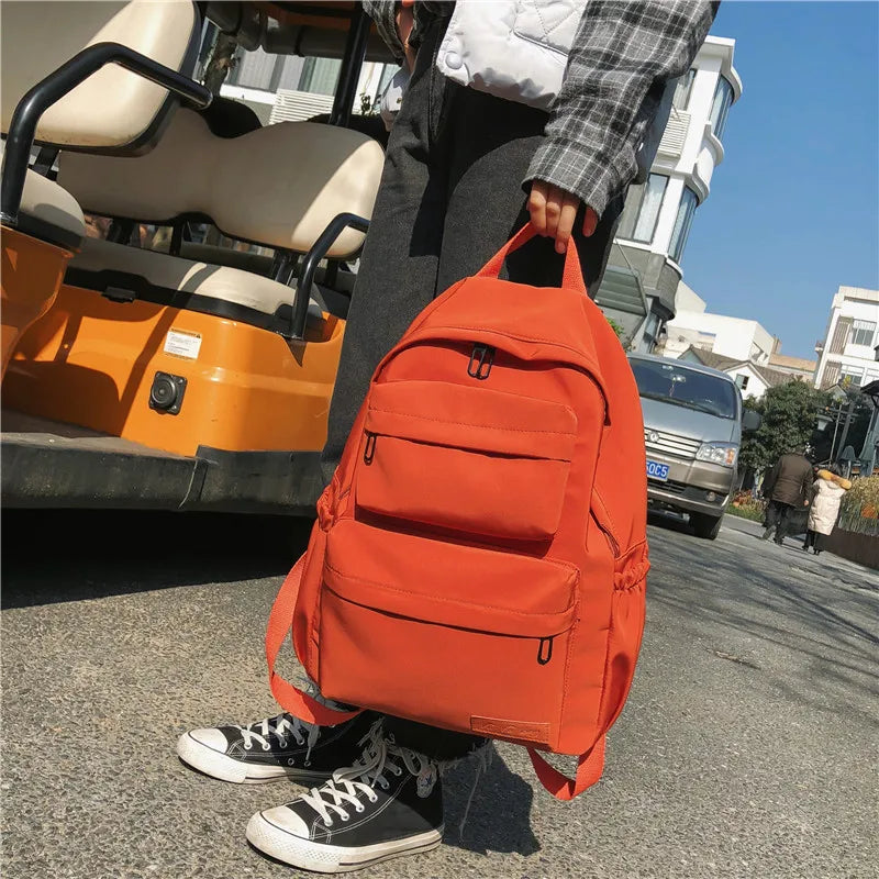 Women's Waterproof Nylon Travel Backpack Large Capacity School Bag