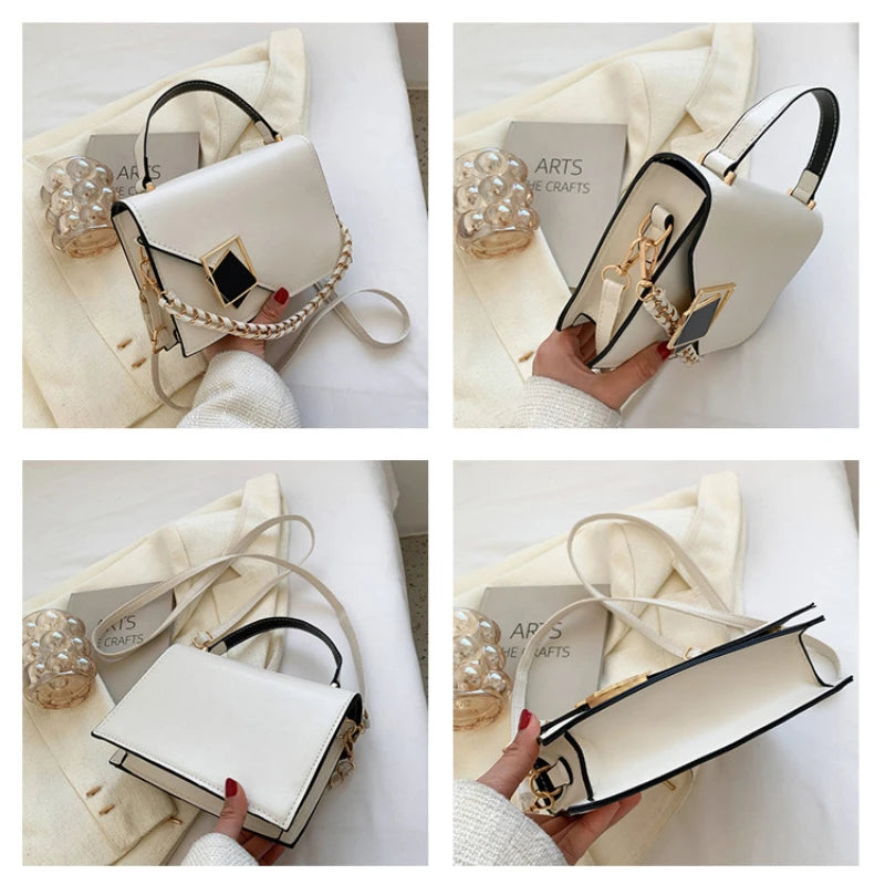 Retro Texture Western Style Small Square Bag Portable Shoulder Messenger