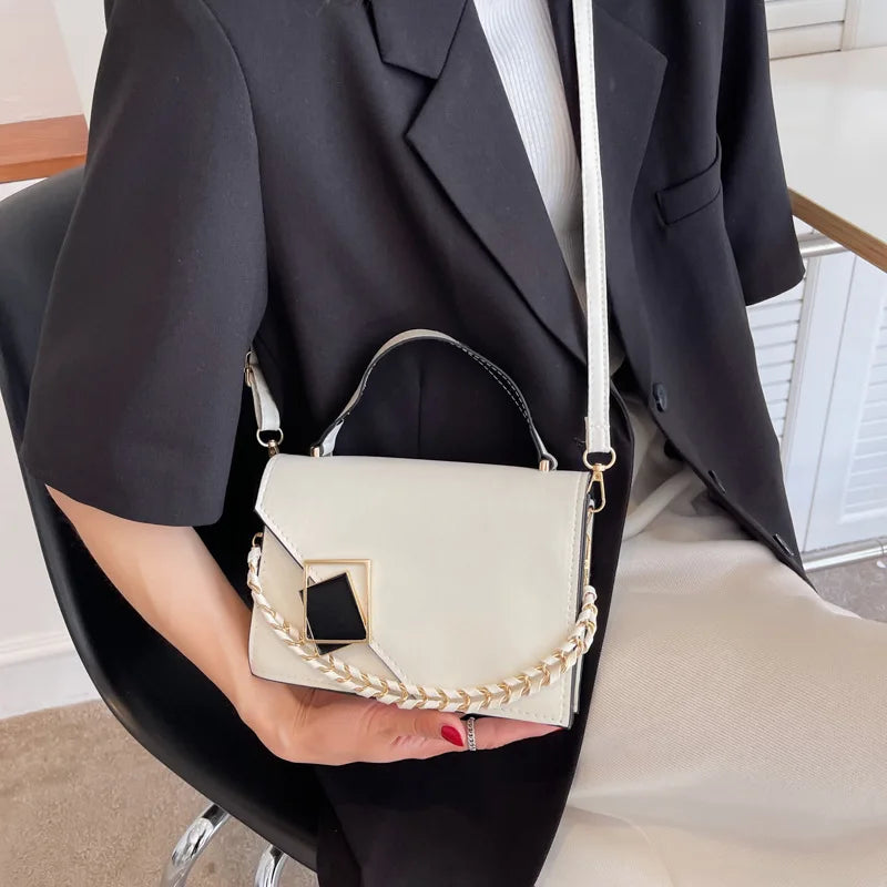 Retro Texture Western Style Small Square Bag Portable Shoulder Messenger