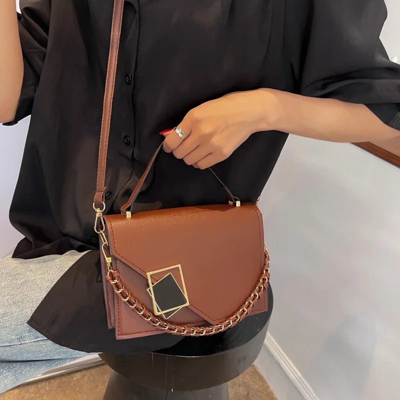 Retro Texture Western Style Small Square Bag Portable Shoulder Messenger