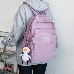 Large Capacity Women Backpack Multi-pocket Travel Schoolbag