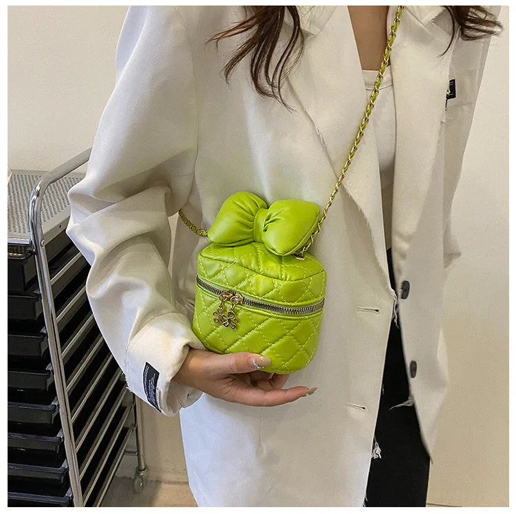 High-Quality Soft Leather Women's Handbag with Bowknot Detail