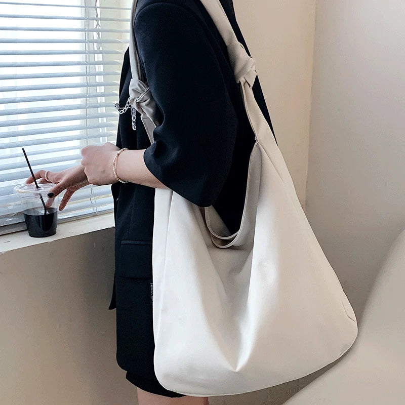 Canvas Bucket Crossbody Bag Large Capacity Handbag
