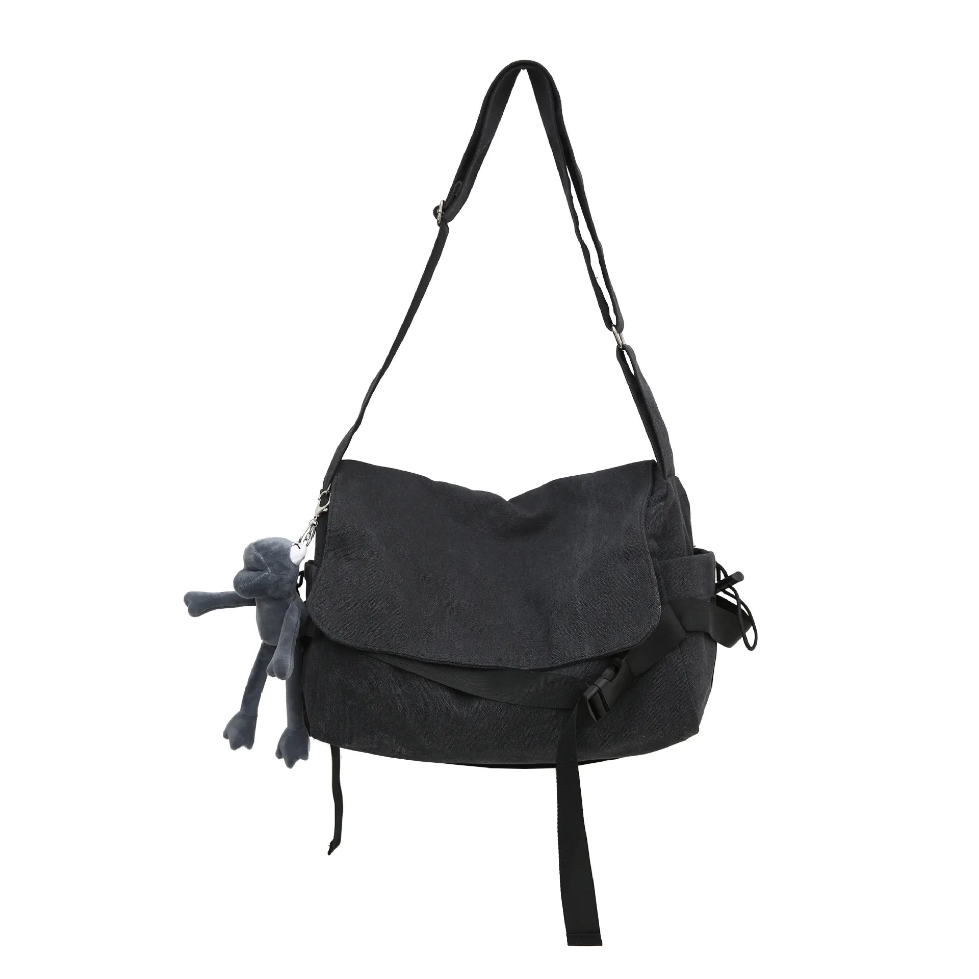 Solid Canvas Bag Harajuku Youth Messenger Shoulder Crossbody Bag
