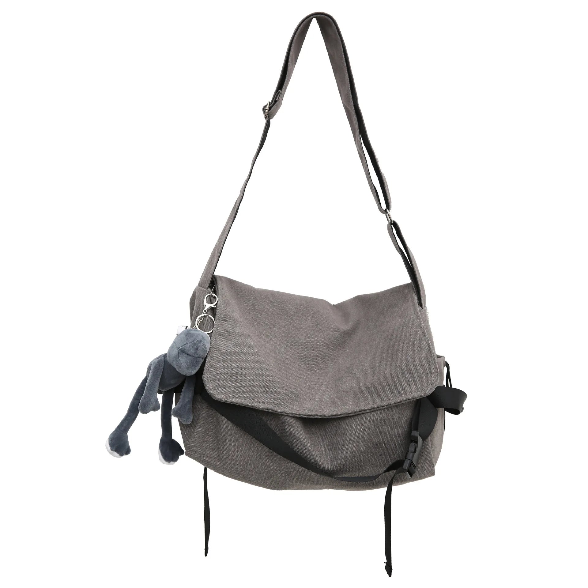 Solid Canvas Bag Harajuku Youth Messenger Shoulder Crossbody Bag