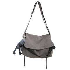 Solid Canvas Bag Harajuku Youth Messenger Shoulder Crossbody Bag