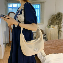Solid Canvas Personality Women Dumpling Bag