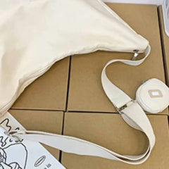 Solid Canvas Personality Women Dumpling Bag