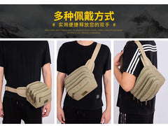 Canvas Chest Bag for Men Large Capacity Waist Fanny Pack