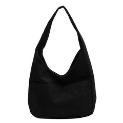 Corduroy Canvas Shoulder Tote Bag For Women Hasp Handbag Female Armpit Bag