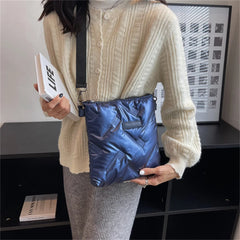 Quilted Crossbody Bag for Women, Padded Shoulder Handbag, Messenger Bag