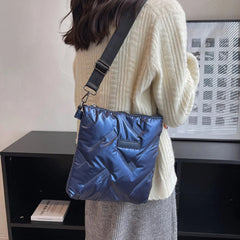 Quilted Crossbody Bag for Women, Padded Shoulder Handbag, Messenger Bag
