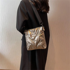 Quilted Crossbody Bag for Women, Padded Shoulder Handbag, Messenger Bag