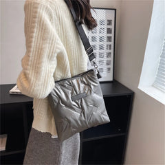 Quilted Crossbody Bag for Women, Padded Shoulder Handbag, Messenger Bag