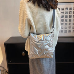 Quilted Crossbody Bag for Women, Padded Shoulder Handbag, Messenger Bag