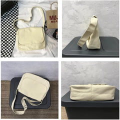Solid Canvas Women's Crossbody Bag High Shoulder