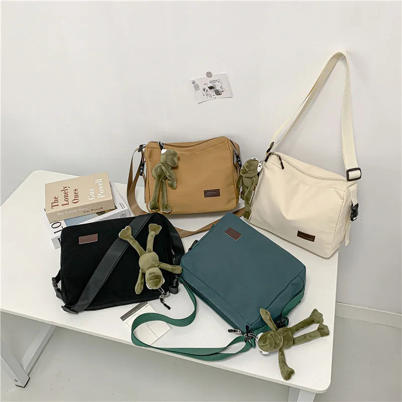 Solid Women's Shoulder Bags High Canvas Ladies Crossbody Bag Casual