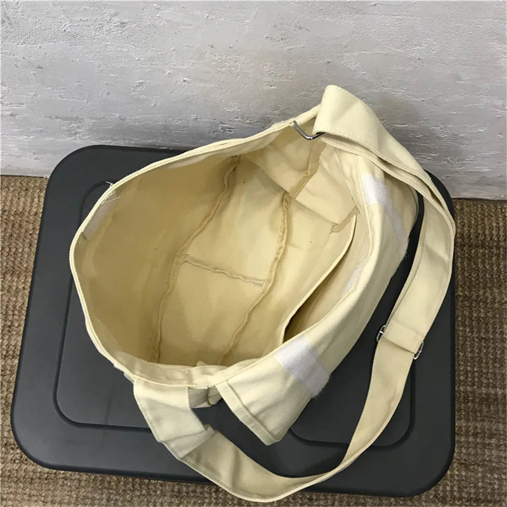 Solid Canvas Women's Crossbody Bag High Shoulder