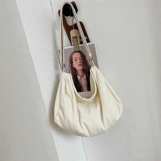 Solid High Canvas Ladies Shoulder Bag Women Crossbody Bags