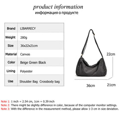 Solid High Canvas Ladies Shoulder Bag Women Crossbody Bags